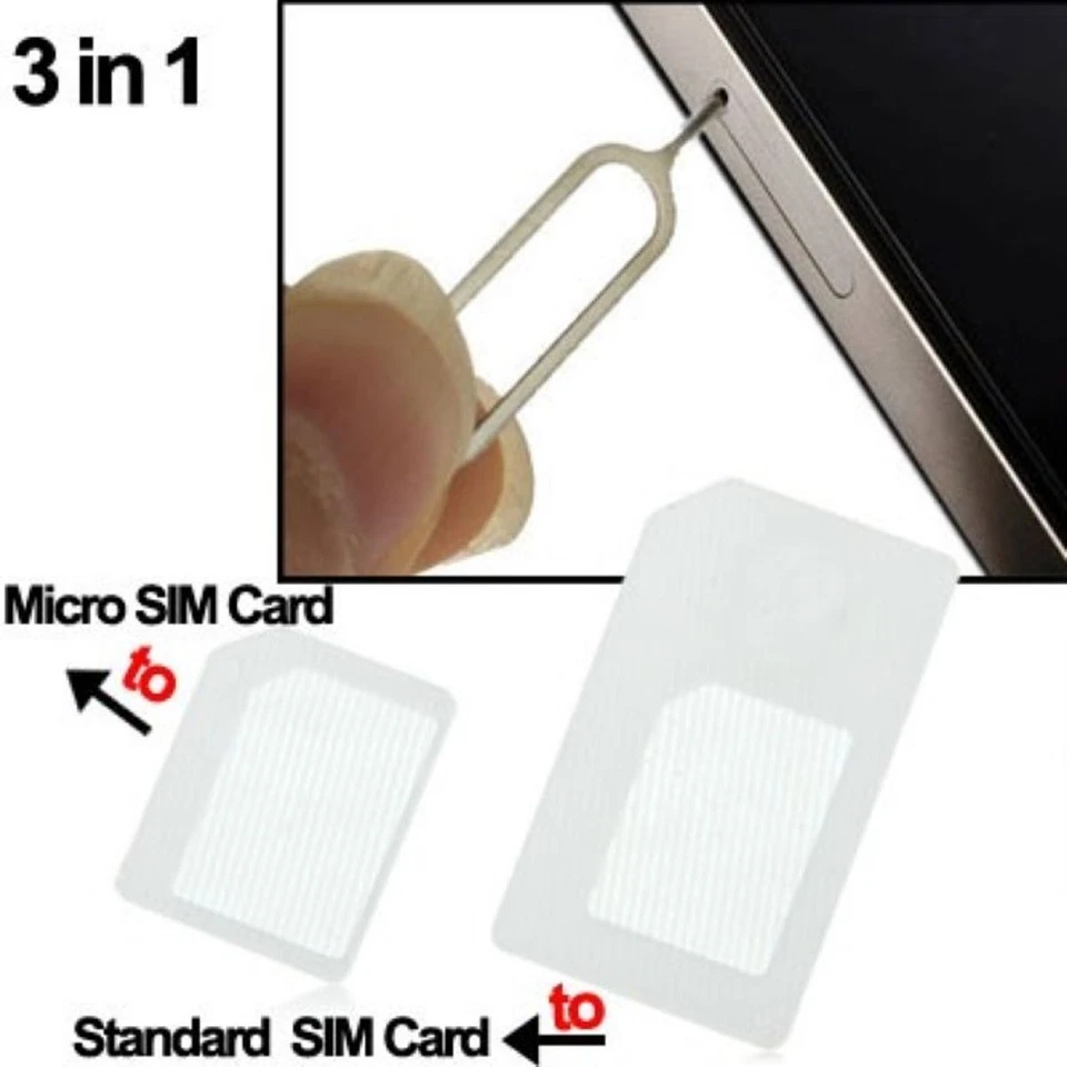 Microsimadapter Nanosimadapter Simadapter Sim Karte Adapter 3 in 1 iPhone 5 4 4s - Bild 3 von 4