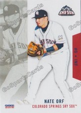 2016 Colorado Springs Sky Sox Nate Orf RC Rookie Brewers