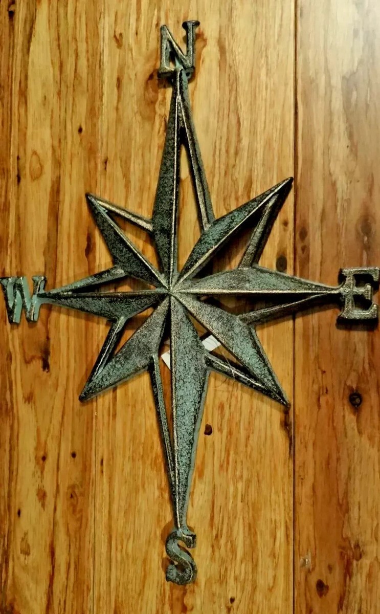 Rustic Cast Iron Rose Compass Nautical Wall Decor Rustic Cast Iron Rose Compass Nautical Wall Decor