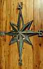 New ListingNautical Star Compass Wall Decor Garden Verdigris Green Rustic Cast Iron Metal