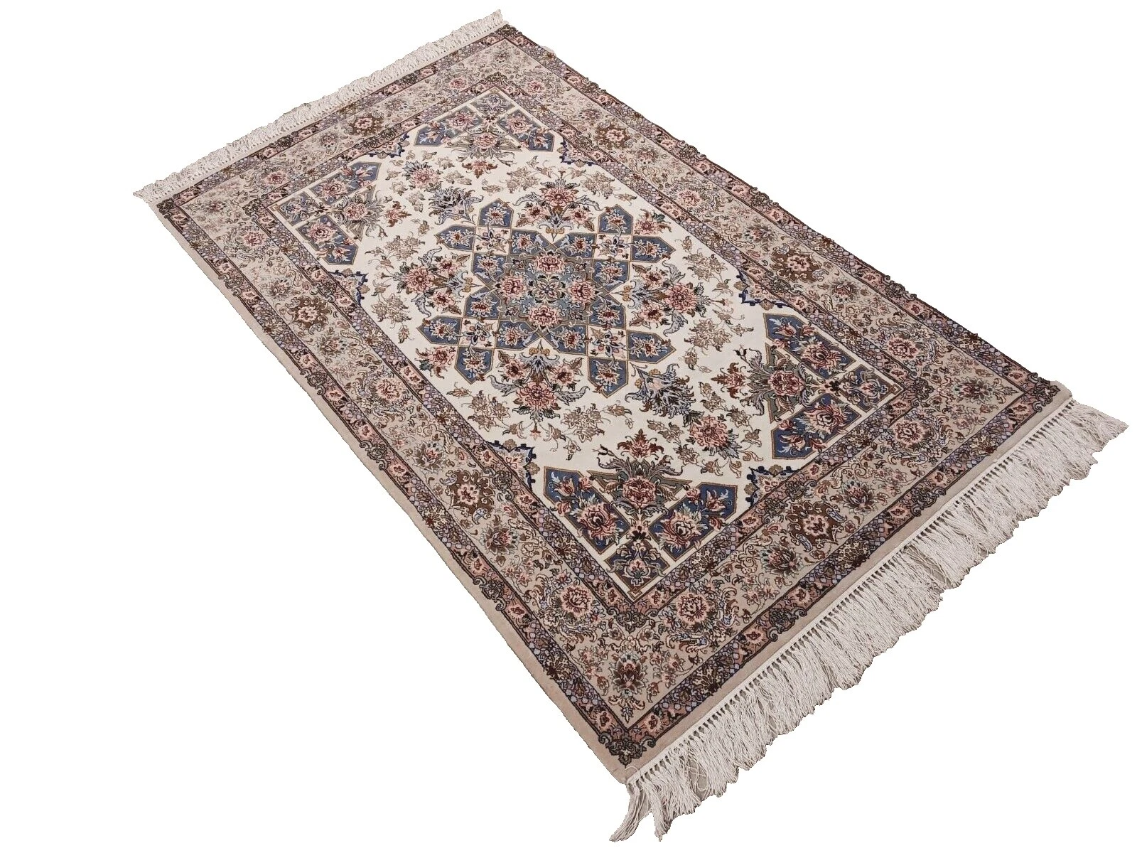 Multicolor persa 100% Seda Alfombras y Tapetes antiguos