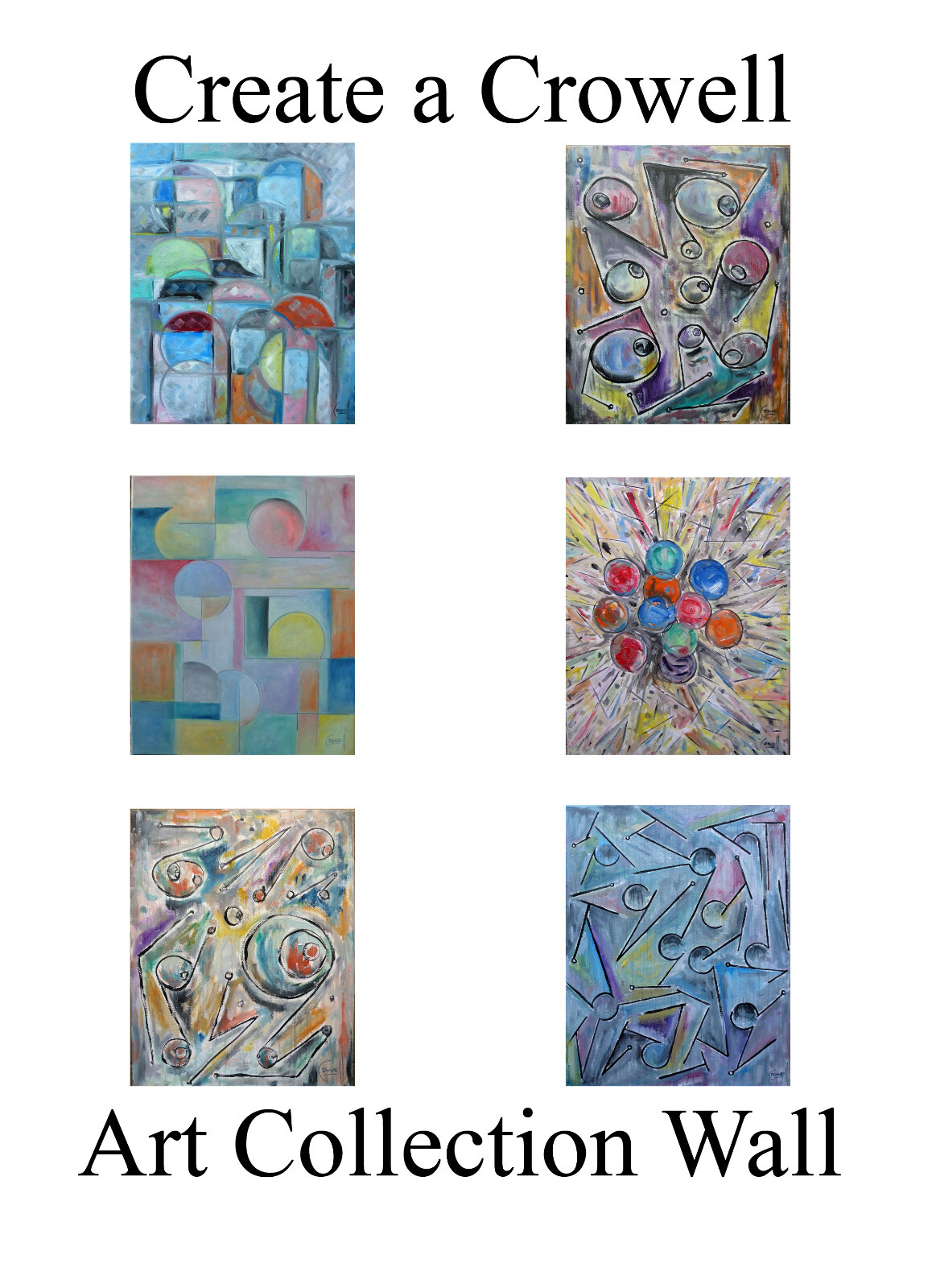 abstract THE LOST HORIZON  big 16x20 canvas original oil painting signed CROWELL