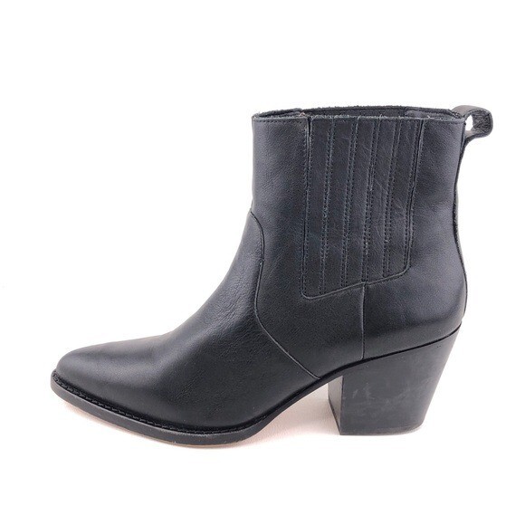 j crew black leather booties