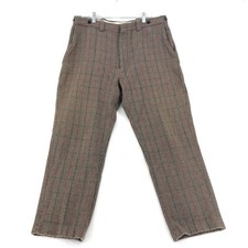 Northway Vintage Wool Pants Mens Measured Size 34x29 Plaid Striped