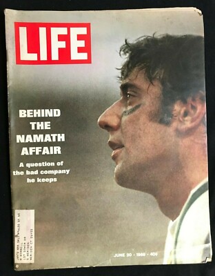 LIFE MAGAZINE  - June 20 1969 - JOE NAMATH / NY Jets / Apollo 10 / Ali McGraw