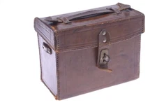 ✅ UNBRANDED EARLY ANTIQUE LEATHER PLATE STEREO? CAMERA CASE *NO CAMERA*