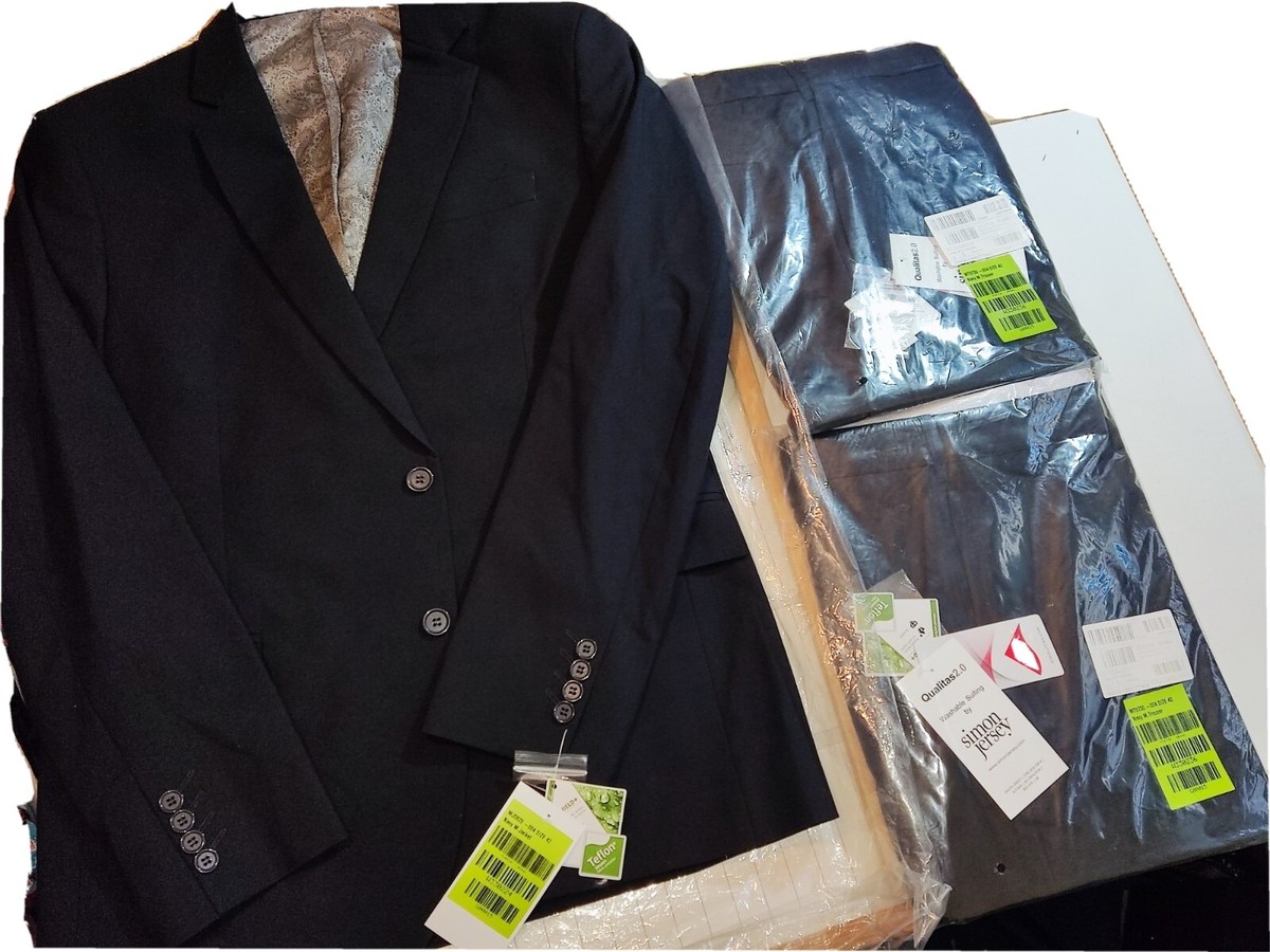 New Simon Jersey Men's Teflon Navy Jacket Shirts 42 Two Pairs