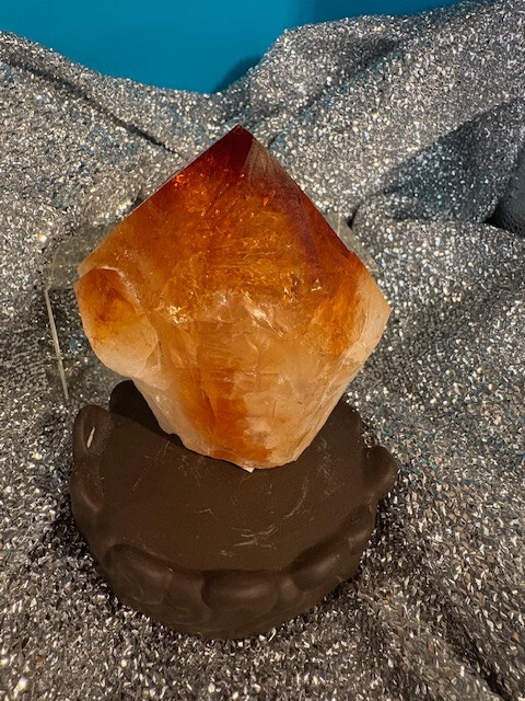 Natural Citrine Crystal Point Cluster for Healing & Decor