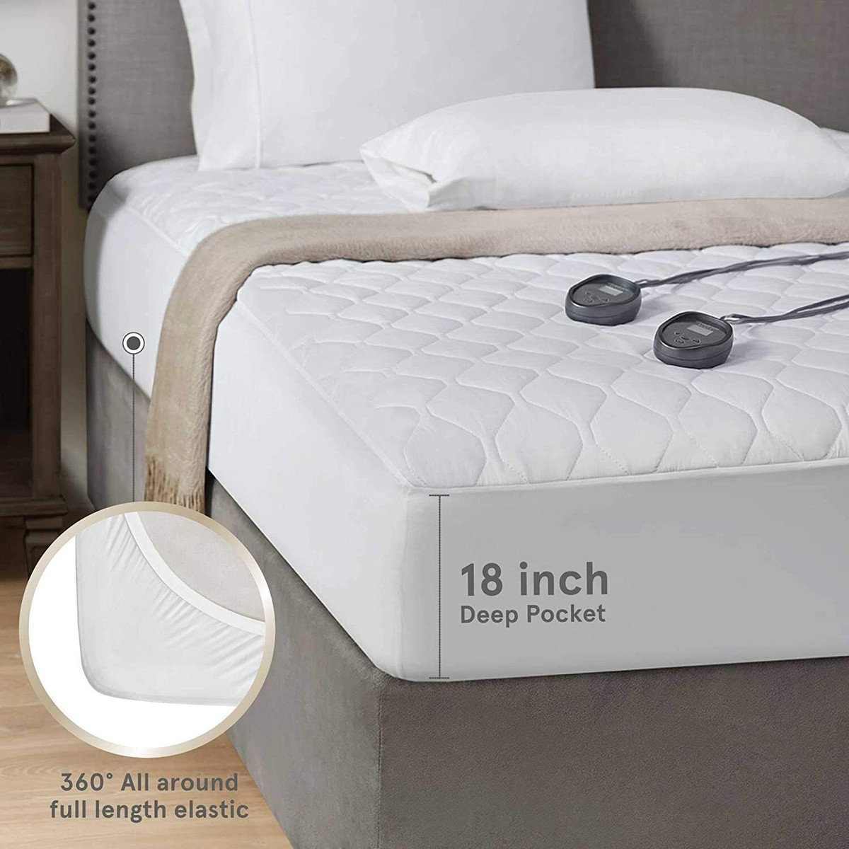 Beautyrest 100% Cotton Cal King Heated Mattress Pad | eBay