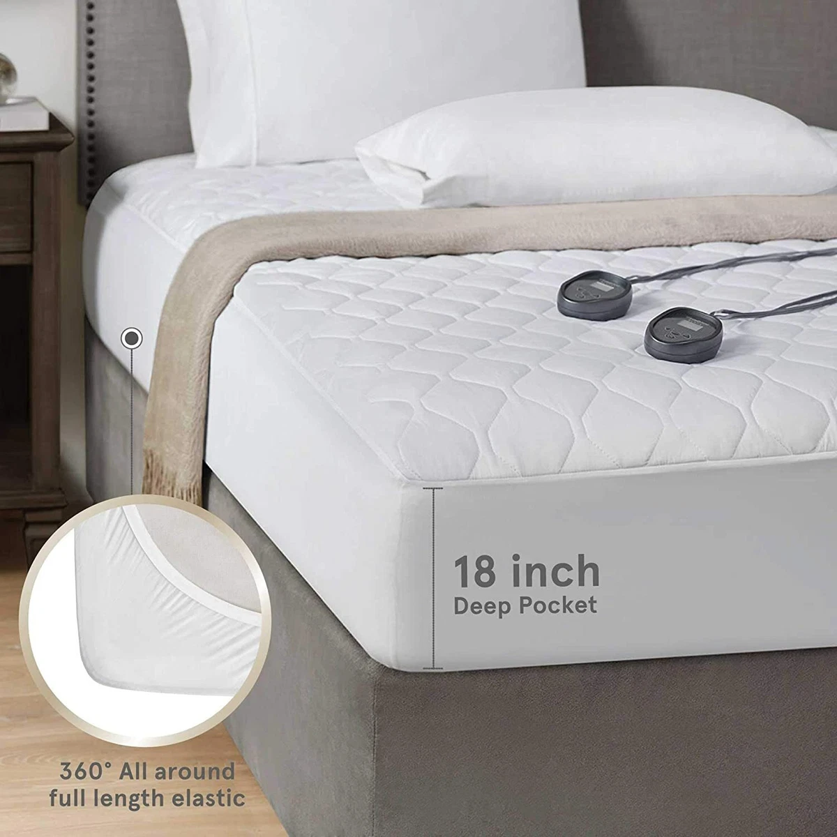 Beautyrest 100% Cotton Cal King Heated Mattress Pad | eBay