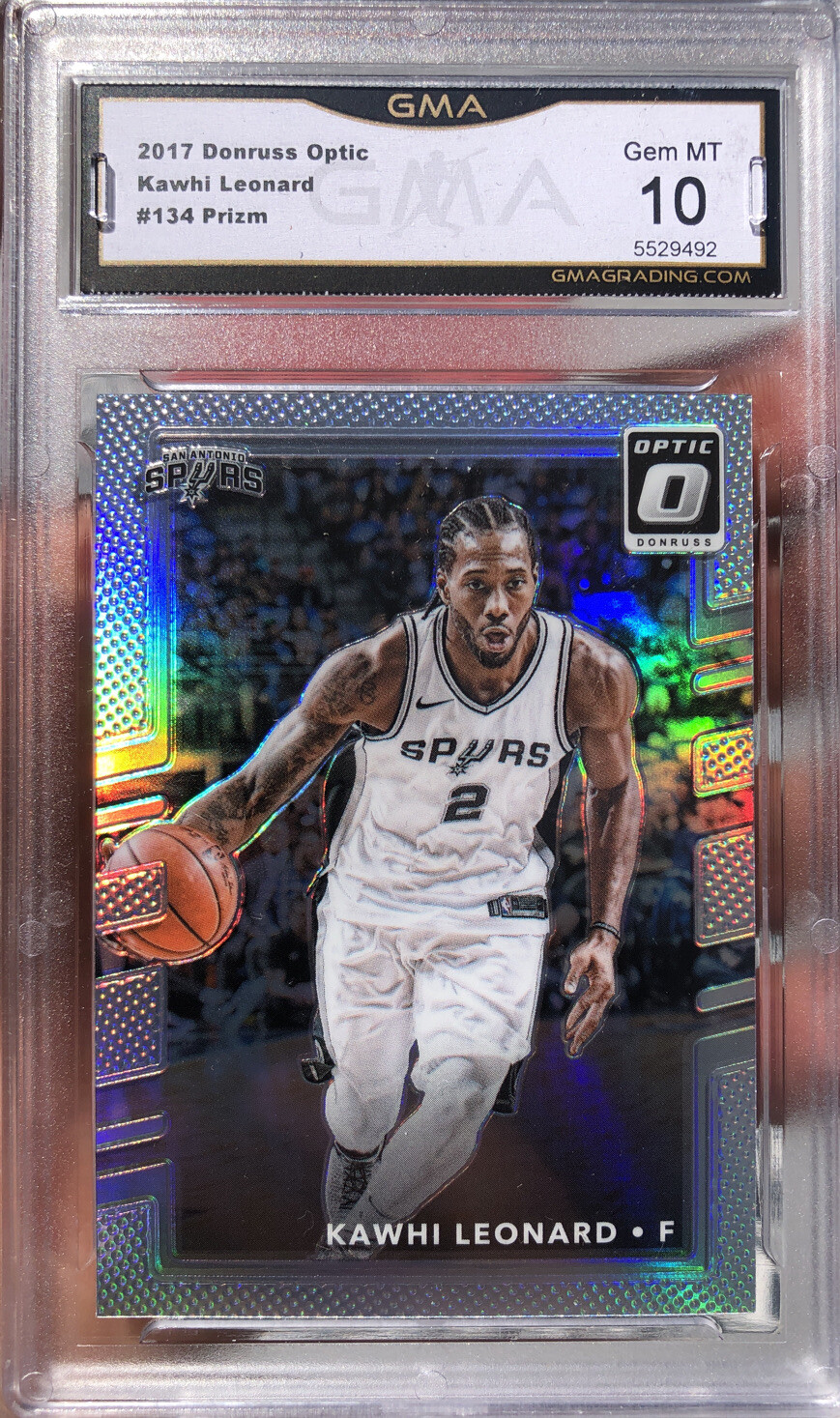 Kawhi Leonard Prizm Silver Holo Optic SP Donruss  2017 GEM MINT 10 Clippers MVP
