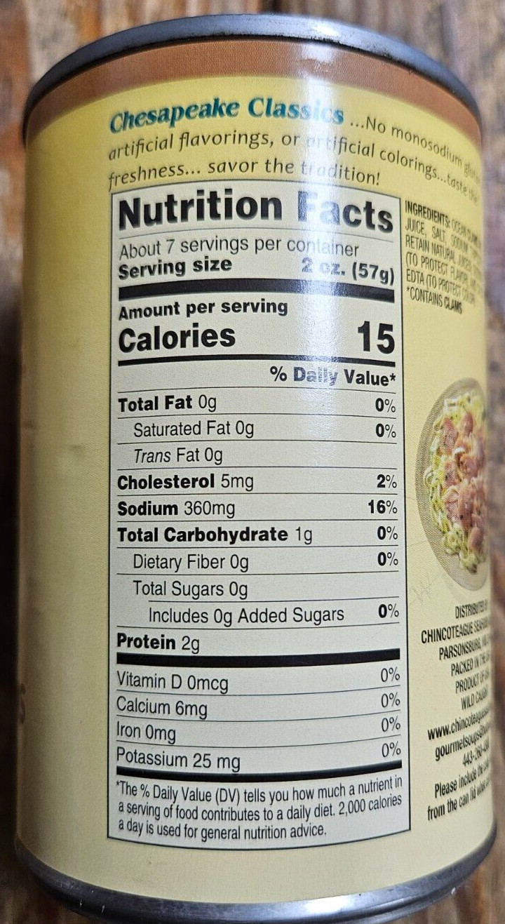 Gordon's Chesapeake Classics 15 oz Whole Ocean Cocktail Clams Free Ship 6 pack