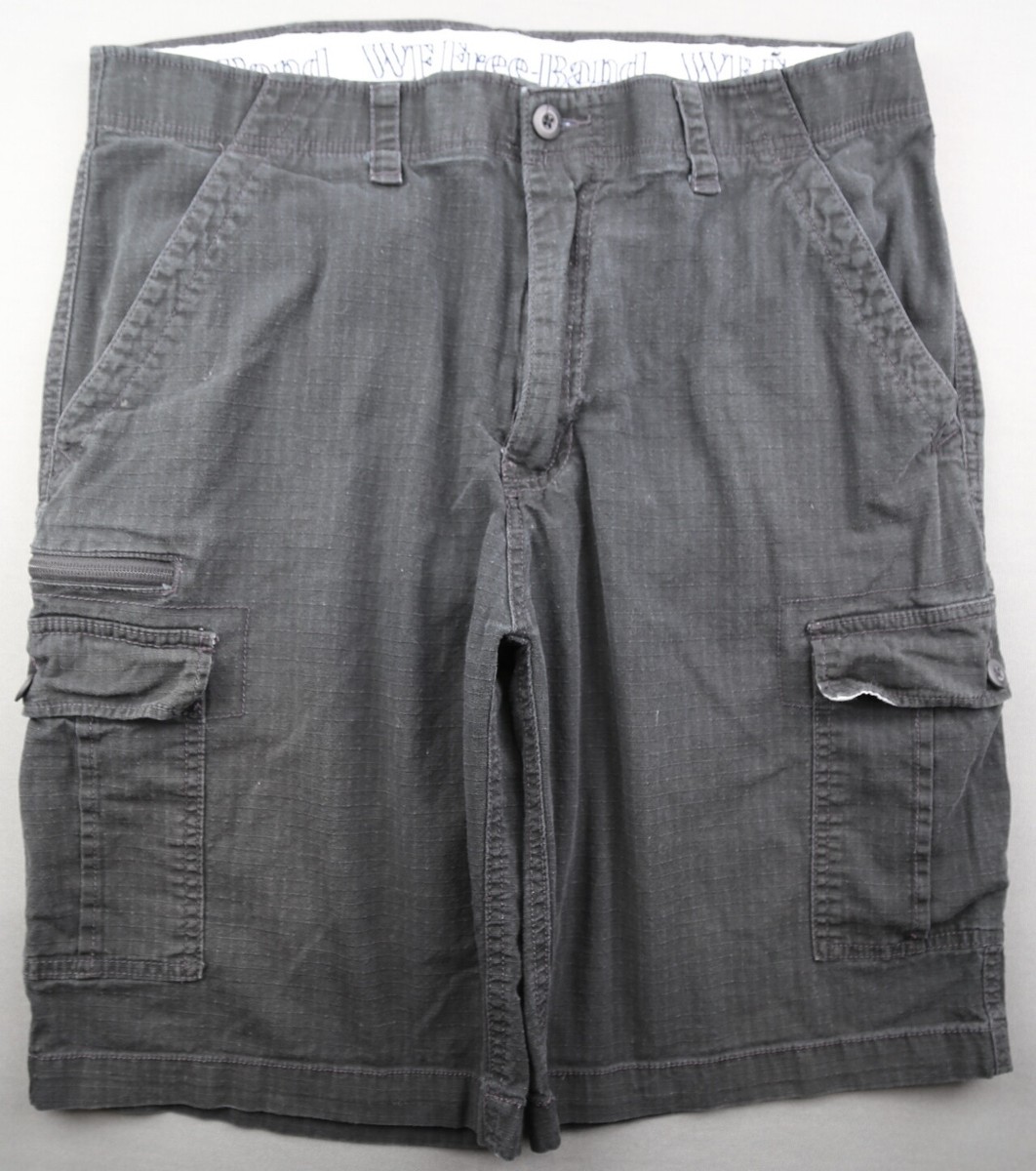 Men's Wearfirst Ripstop Cargo Shorts Stretch Black WF Free-Band Size 36