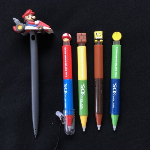 Rare Nintendo DS Touch Pen Super Mario Bros. 5 Types Set Stylus 2006 #5531 - 第 1/11 張圖片