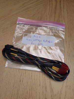 PCI-E GPU Braided Power Supply Cable 12 Pin to (1) 8 + (1) 4 Pin Connectors