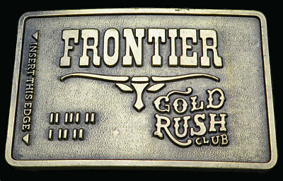 Frontier Gold Rush Club Las Vegas Casino Western Vintage Belt Buckle