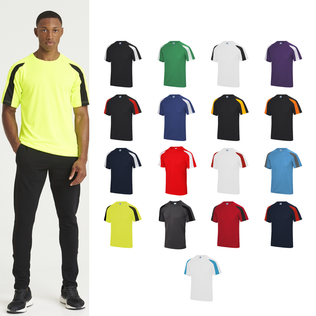 AWDis Just Cool Contrast Cool T-Shirt Men Team Sports/Football Polyester  Tee