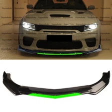 For Dodge Charger Universal Front Bumper Lip Spoiler Splitter Gloss Black Green