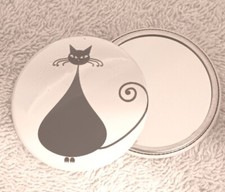 Hand Mini Small Pocket Round Cosmetic Makeup Compact Travel Portable Mirror Cat
