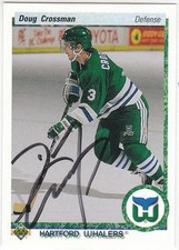 DOUG CROSSMAN Autographed Signed 1990-91 Upper Deck card Hartford Whalers COA