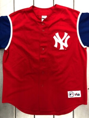 Vintage Bernie Williams Jersey Majestic Size XL Red Puerto Rico
