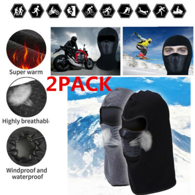 2PCS Ninja Full Neck Face Mask Ski Motorcycle Balaclava Winter Sport  Windproof 