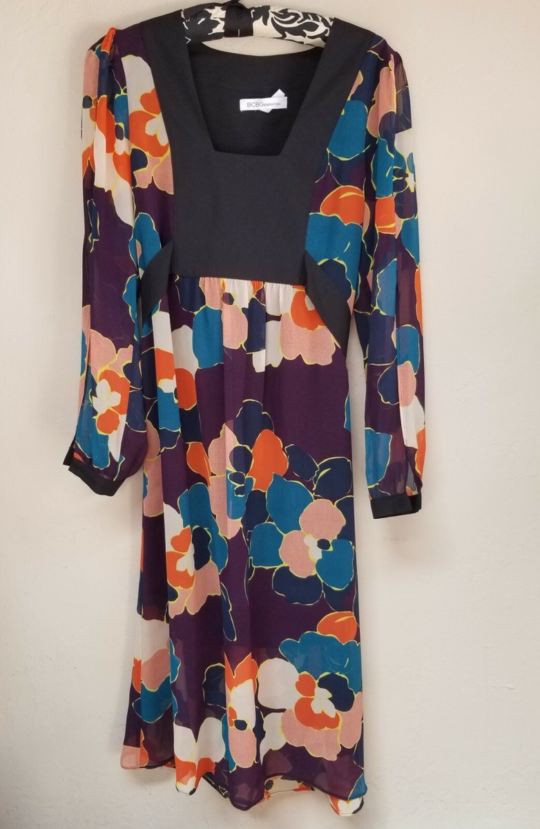 bcbgeneration floral maxi dress BCBGeneration Blouson Maxi Dress Whisper White Multi Floral Sleeveless Size  XS