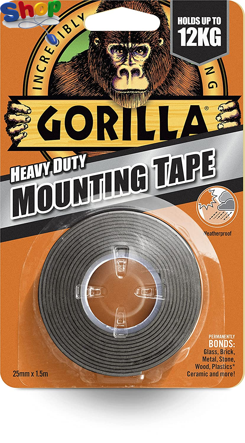 Gorilla Heavy Duty Mounting Tape Black 1.5M