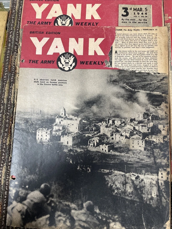 VTG Lot of 6 YANK Army Weekly Magazines 1944 British Edition (FC210-TOP-Q4103 Foto 2 de 4