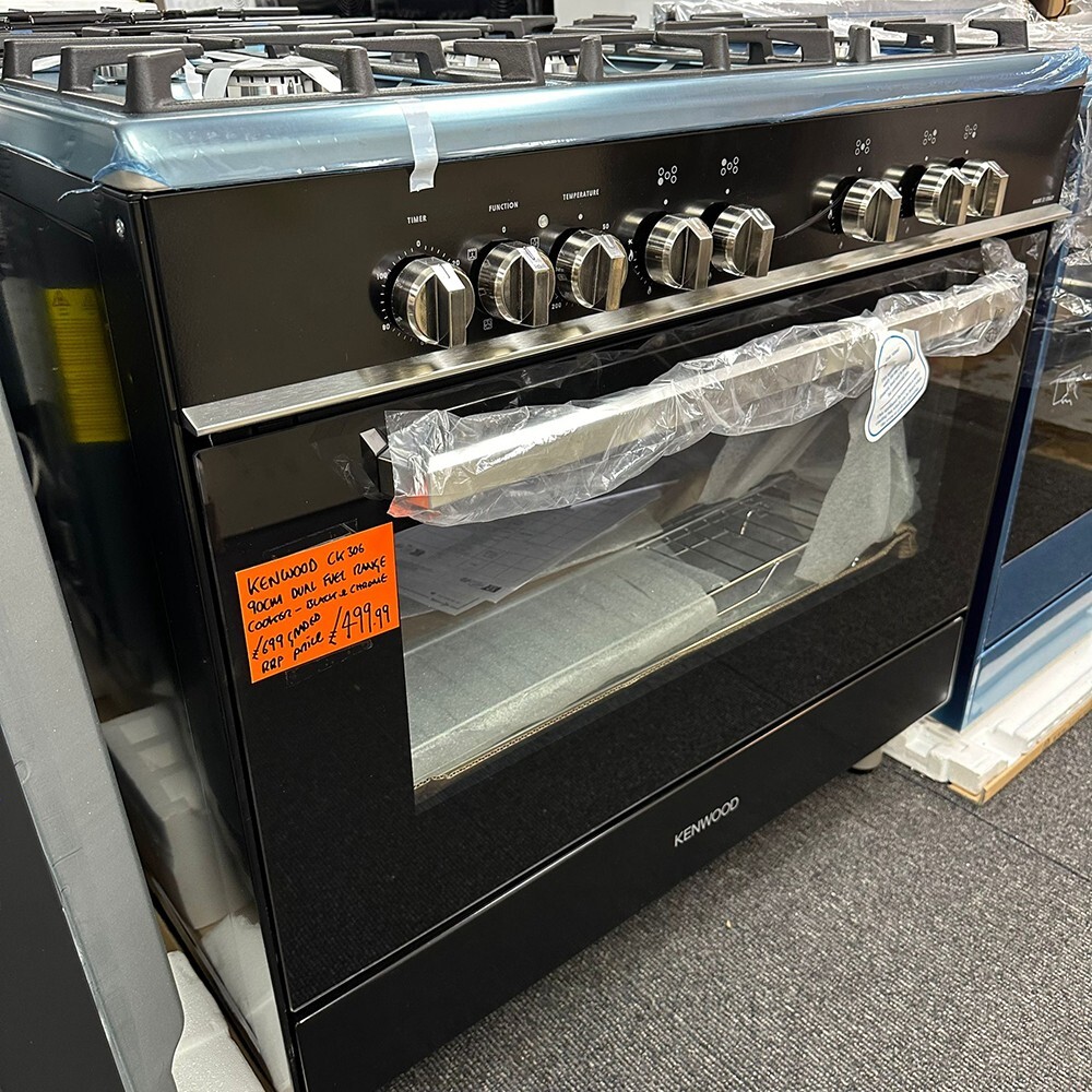 KENWOOD CK306 90cm Dual Fuel Range Cooker Black & Chrome eBay
