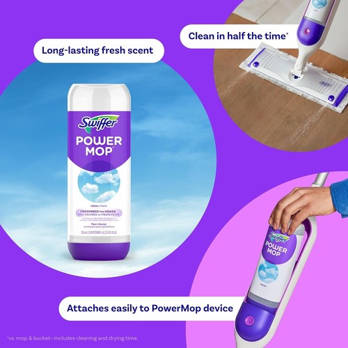 Swiffer Power Mop Floor Cleaning Solution Fresh Scent Floor Cleaner,25.3 oz, 2x. - Picture 3 of 9