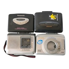 4 Portable Cassette Player Job Lot, 2 Panasonic  2 Aiwa
