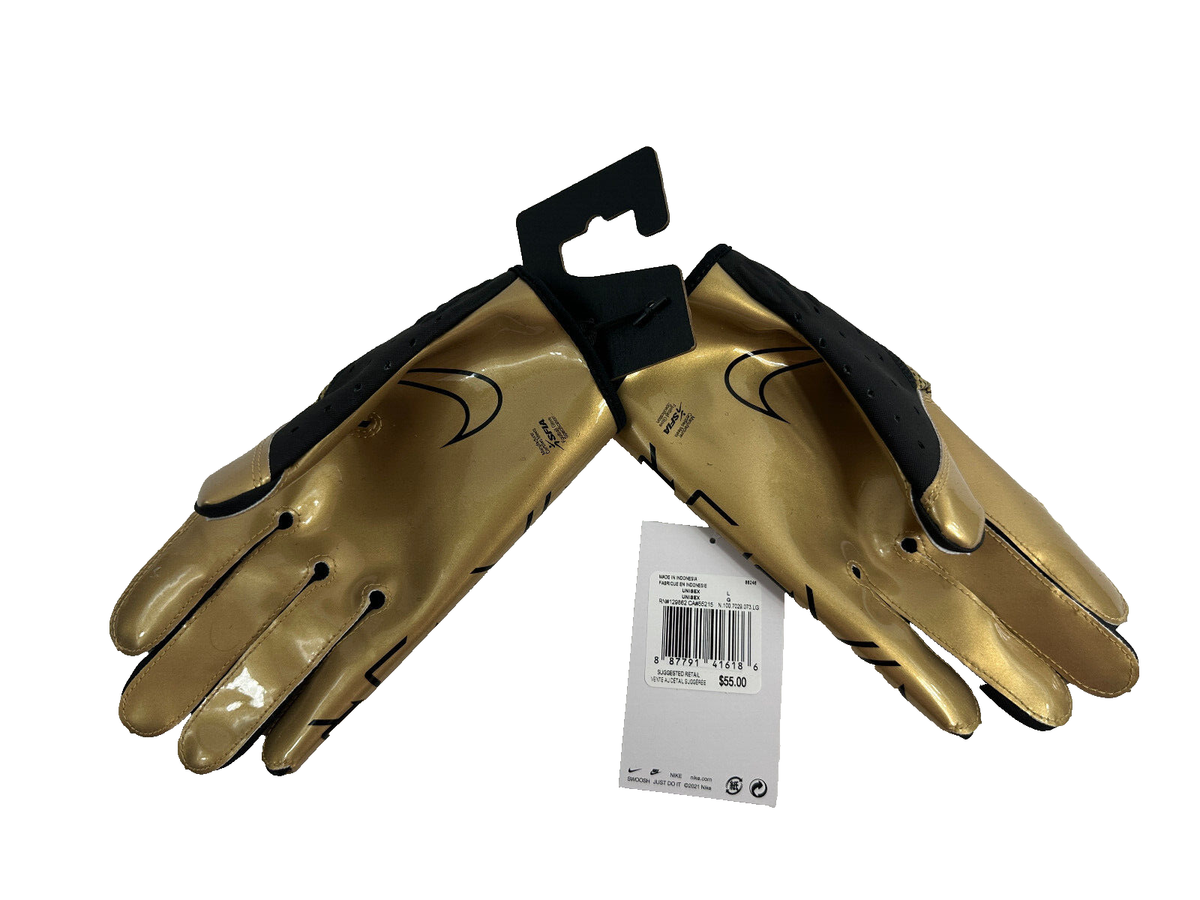 Nike Vapor Jet 7.0 Football Gloves Black / Gold Men's Size Large