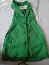 Pretty Little Thing Ladies Dress Green Plunge Front Lace Back Size 8