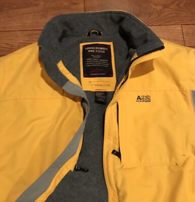Vintage Abercrombie A&F 90s Weatherproof Jacket Yellow Size Large