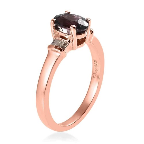 AMAZING!! 1.00ctw Tanzanian Lavender Spinel & Diamond Ring Vermeil Plated Size 6 - Picture 4 of 6