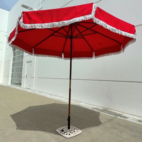 9ft 8 Ribs Replacement Umbrella Canopy w/Fringed Valance (Canopy Only) - Picture 34 of 48