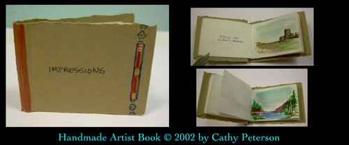 ARTIST BOOK "Impressions" 2002 MINIATURE ACEO Book 11 watercolor paintings OOAK