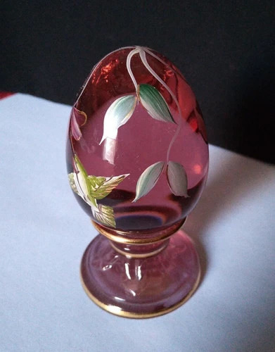 Fenton Limited Edition Hand-painted Floral Bird Egg Fredrick Signed #1754/2500