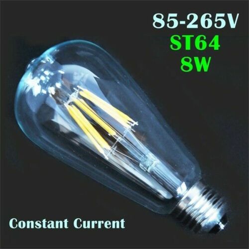 4X 8X E27 4/8/12W ST64 Warm White Vintage Edison LED Filament Bulb Retro Light - Picture 4 of 6