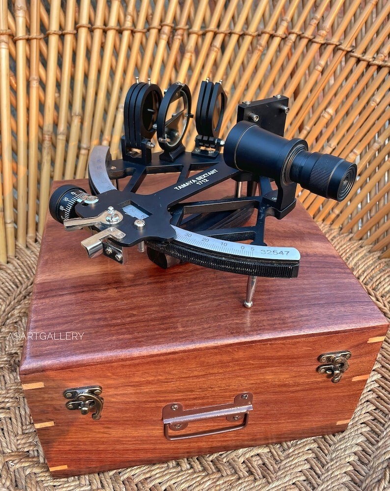 Nautical Style Tamaya Working Sextant I 9" Vintage Navigational Marine With Box