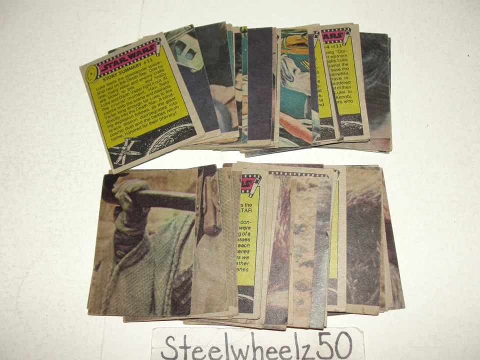 Star Wars 207 Trading Card Lot 1977 Low Grade Stickers Wonder Bread Blue Yellow - Image 4 of 4