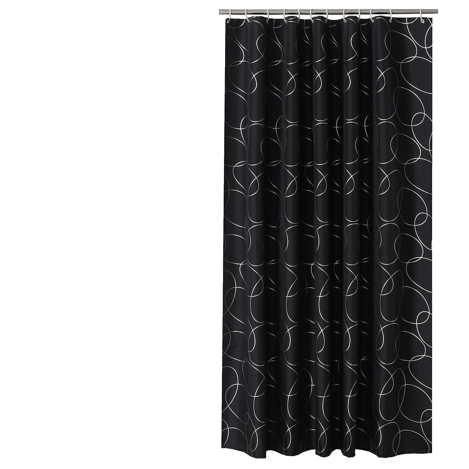 Círculos de Poliéster Negro cortinas de ducha