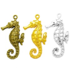 58 31mm Alloy Charm Pendant Big seahorse DIY Jewelry Crafts 30pcs/lot