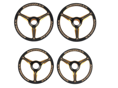 Arrowmax Aluminium Einstellradscheiben (4) für 1:8 On-Road Modelle Black Golden