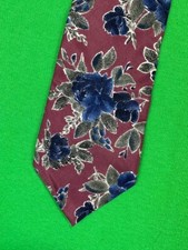 Vintage Reed St James Necktie Men's Floral 100% Silk Made In USA Tie