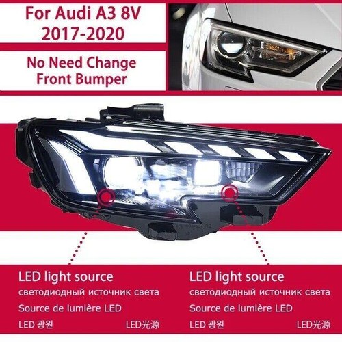 Actualización para Audi A3 8V 2017-2021 S3 RS3 sedán hatchback conjunto de faros LED - Imagen 2 de 8