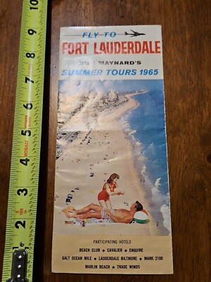 FLY TO FORT LAUDERDALE BUD MAYNARDS SUMMER TOURS 1965 FLORIDA BROCHURE