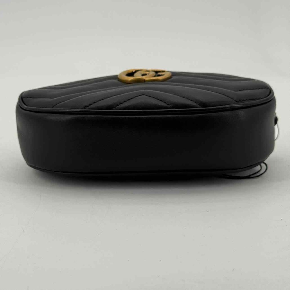 New Gucci Marmont Matelasse Black Belt Bag Size 34