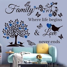 Family Saying Wall Art Stickers Inspirational Quotes Wall Decals Living Room ...